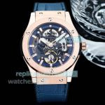 AAA Copy Hublot Big Bang Skeleton Dial Rose Gold Case Automatic Watch 